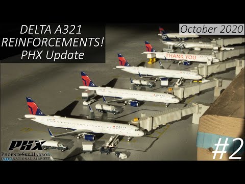 DELTA 321 REINFORCEMENTS! | GeminiJets Phoenix Sky Harbor International Airport update October 2020