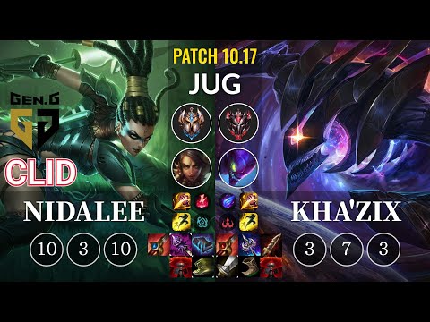 GEN Clid Nidalee vs Kha'Zix Jungle - KR Patch 10.17