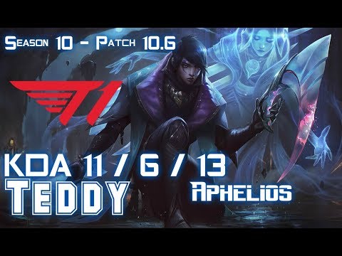 T1 Teddy APHELIOS vs VARUS ADC - Patch 10.6 KR Ranked