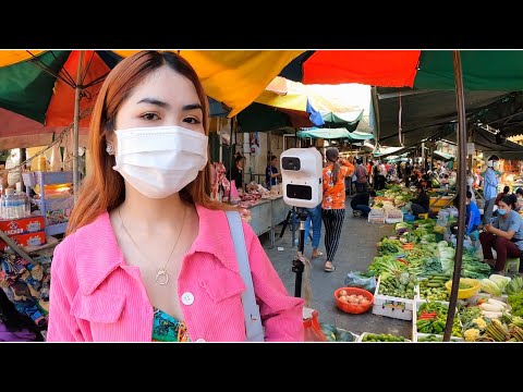 Cambodian food tour 2022, Most Popular street food at Boeng Trabek Market Phnom Penh