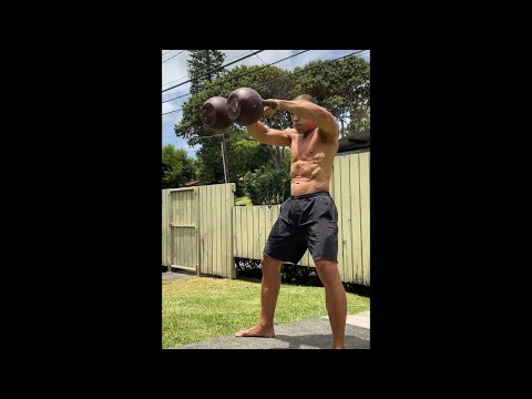 Day 342 FitPro Hawaii Workout - Double 32 kg. Kettlebells - April 25, 2021, 12:56 pm