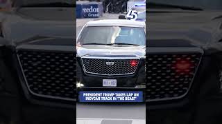 Pres. Trump rode in “The Beast” for a lap around the IndyCar track at the Freedom 250 Grand Prix