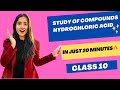 Hydrochloric Acid Study Of Compounds Class10 Chemistry Complete Chapter In Just 20 Minutes