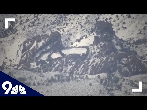 Aerial view after March 2021 blizzard dumps feet of snow on Denver