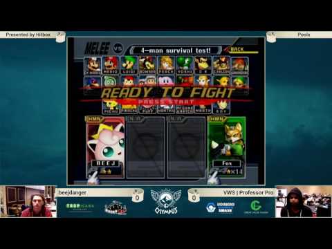 Olympus - Professor Pro (Fox) vs beejdanger (Jigglypuff) - SSBM Pools - Smash Melee