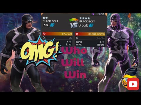 2 Star Black Bolt defeat 6 Star Black Bolt | Fight| MCOC | Superheroes Game| Action Fight Games