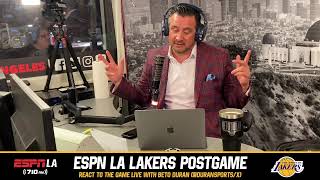 The Lakers win versus the Bucks. Tune in now to the ESPN LA Lakers Postgame show with Beto Duran
