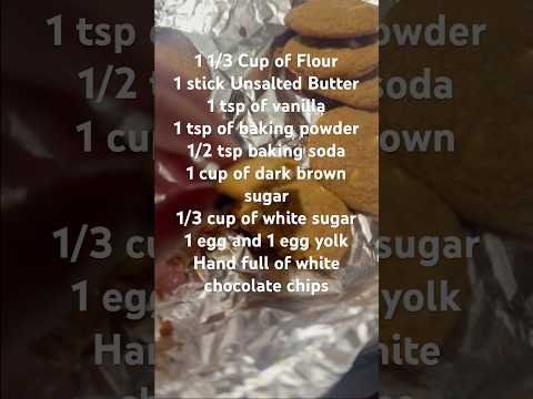 Brown Butter White Chocolate Chip cookie Recipe  ( Ingredients at the end of the video)