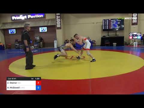 2018 Marine Corps US Open/UWW Junior Freestyle 86 Con 16 #1 - Zachary Steiner (OSC-) Vs. Alec McDo