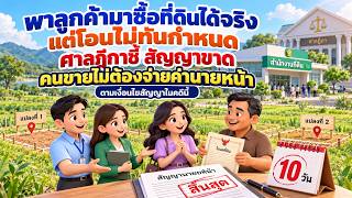 EP.196 พาลูกค้ามาซื้อที่ดินได้จริง แต่โอนไม่ทันกำหนด ศาลฎีกาชี้ สัญญาขาด คนขายไม่ต้องจ่ายค่านายหน้า
