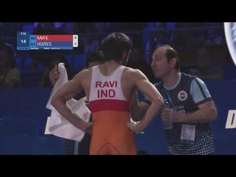 1/2 FS - 57 kg: K. RAVI (IND) v. Z. UGUEV (RUS)