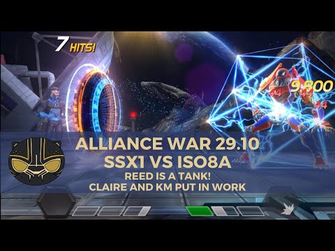 Alliance War 29.10 - SSx1 vs ISO8A: Reed is a Tank! Claire and KM Put in Work