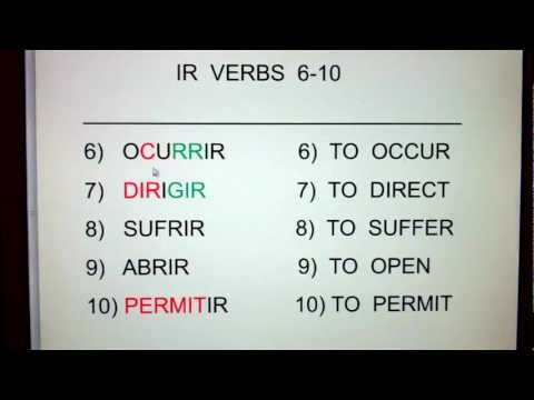 IR  VERBS  06-10:  ocurrir, dirigir, sufrir, abrir, permitir...
