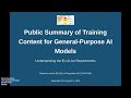 EU AI ACT Explanatory Notice And Template For The Public Summary Of Training Content For AI Models