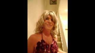Nicki in her Ballgown on the Stairs (Transvestite)