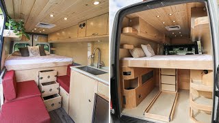 DREAM CAMPERVAN for their 2ND CONVERSION 🚐 // Genius EXTENDING DOUBLE BED  & NEW Storage Solution by Nate Murphy