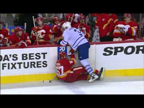 Dion Phaneuf hits 3 Flames HD