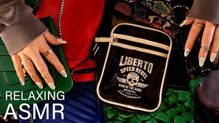 ASMR Tapping & Scratching on Thrifted Bags (🎧 soft spoken, tapping, scratching)