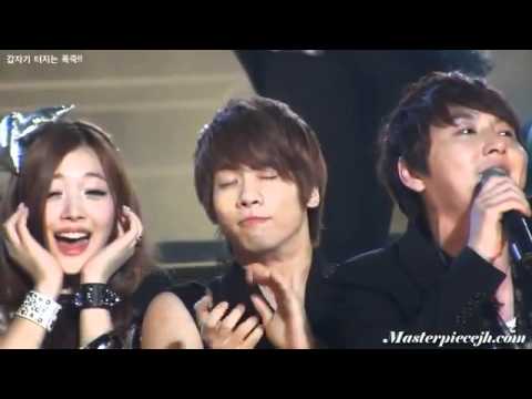 [FANCAM] 110528 SHINee Jonghyun scared by firework @ Dream Concert 2011