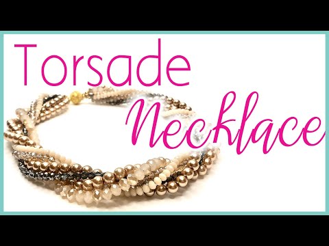 Crystal and Pearl Torsade Necklace