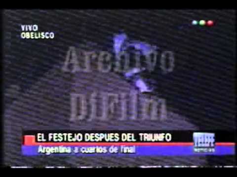 DIFILM Festejos en el Obelisco tras Argentina eliminar a Inglaterra - 1998