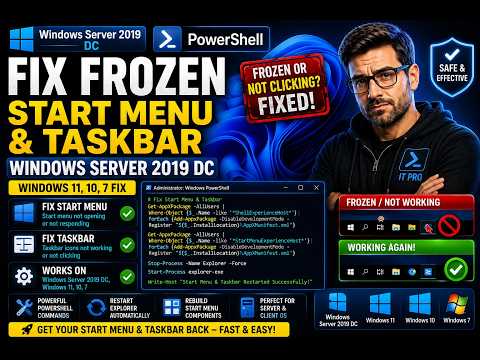 Frozen Start Menu and Taskbar Windows troubleshooting