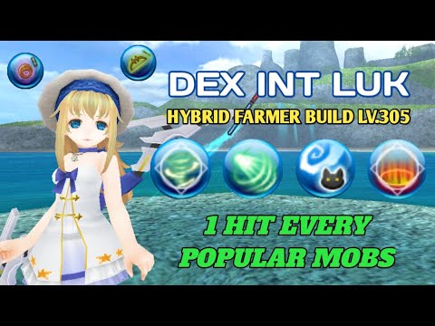 Toram Online - DEX INT LUK Hybrid Farmer Build Lv.305 Storm Cyclone 1 Hit Every Popular Mobs