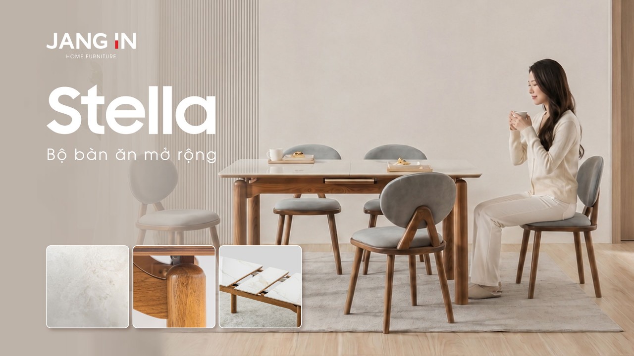 BÀN ĂN CERAMIC PORCELAIN MỞ RỘNG STELLA