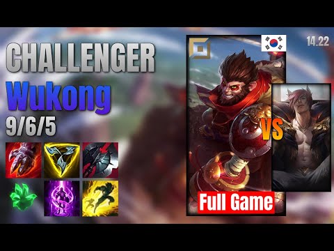 CHALLENGER Top Wukong vs Sett lol KR solo rank Full Game 14.22