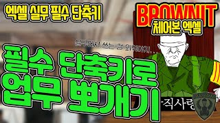 엑셀 실무 필수 단축키! 실무자라면 반드시 알아야 할 엑셀 단축키! 아직도 마우스만 쓰시나요? 작업 속도 10분이 빨라지면 퇴근이 1시간 빨라집니다! 브라운IT - 체어본 엑셀