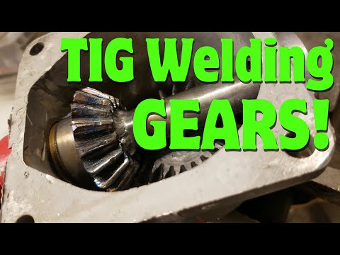 TIG welding gears in a Bolens Husky 1256 gearbox