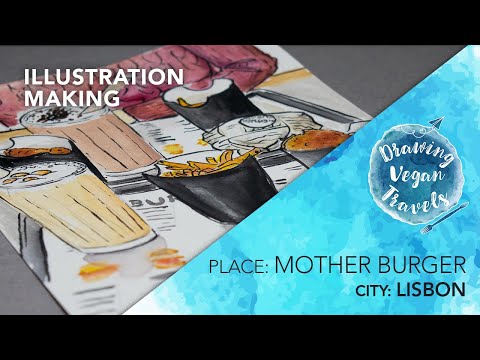 Drawing Vegan Travels - Mother Burger