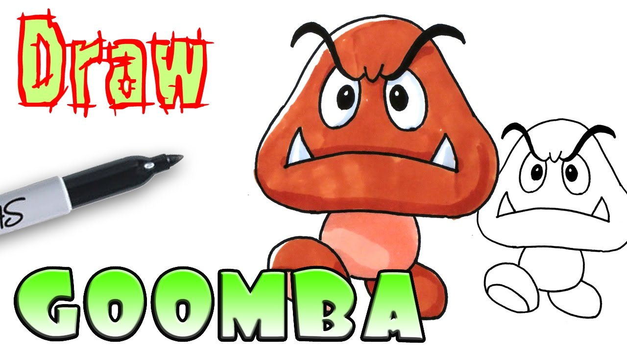 How to Draw Goomba - Mario - Coloring Pages