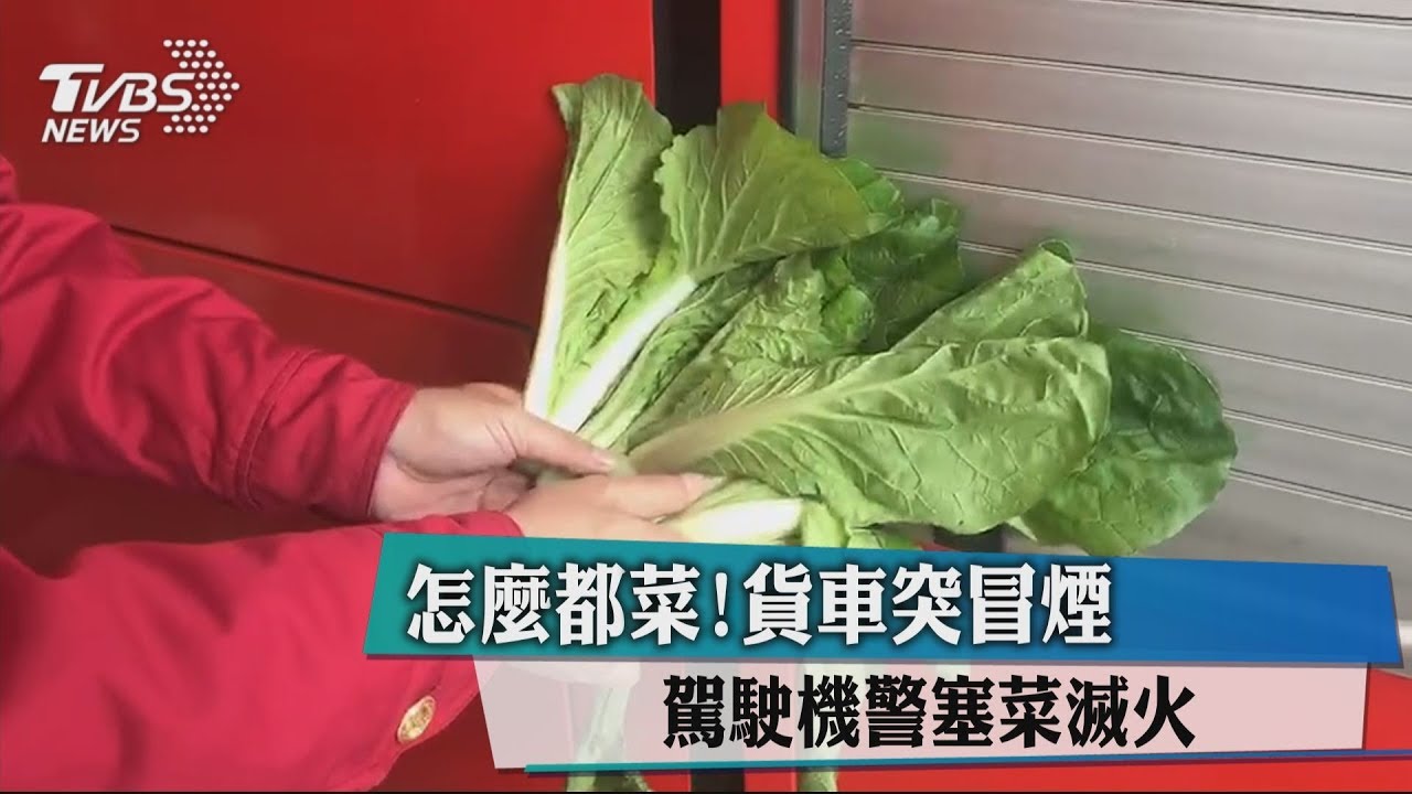 怎麼都菜!貨車突冒煙 駕駛機警塞菜滅火