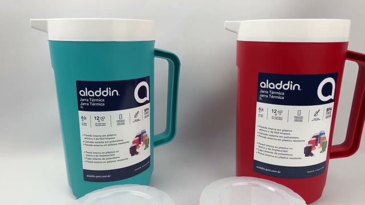 Jarra Térmica Aladdin De Água E Suco Com Tampa 2 Litros