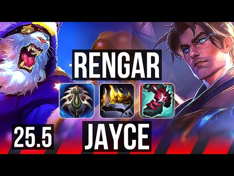RENGAR vs JAYCE (TOP) | 8 solo kills | KR Master | 25.5