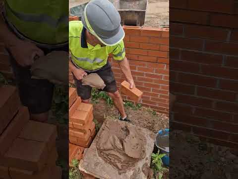 Laying Bricks on a hot day #construction #hack #summer