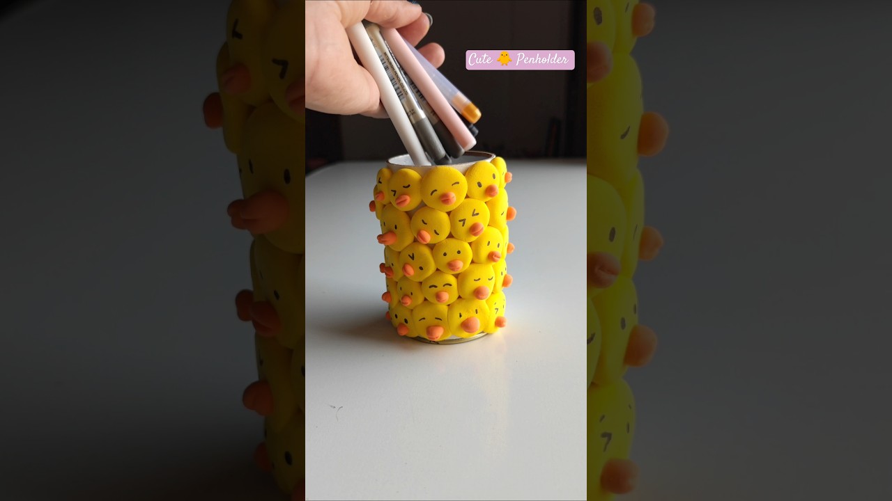 CREATE ADORABLE Pen Holder with Air Dry Clay!