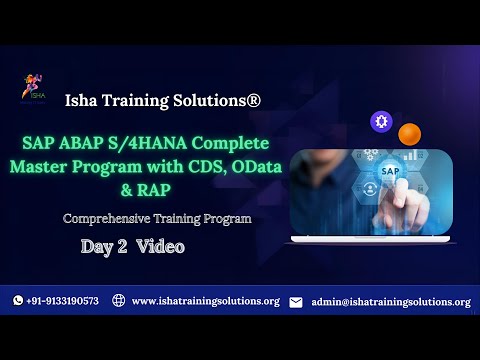 SAP ABAP Day 2 Video On 30th Jan 2026.Call or WhatsApp us on +91-9133190573 to Enroll