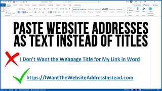 How to Make Microsoft Word Paste Website Links as URL Addresses Rather Than Page Titles