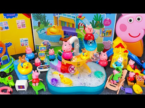 60 Minutes Ultimate Bathtub Toys Playset, Unboxing Peppa Pig Family Collection | Tina Review