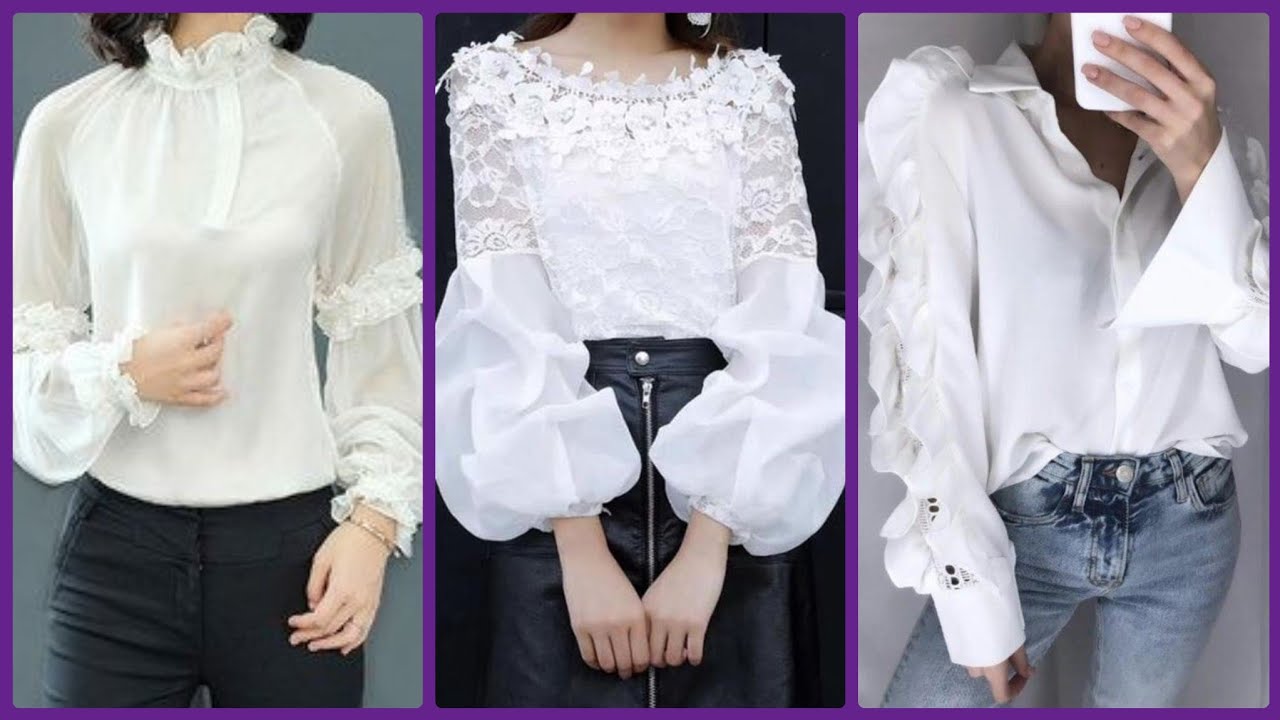 White blouse lace & chiffon blouses collection