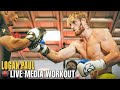 LOGAN PAUL FULL MEDIA WORKOUT FOR FLOYD MAYWEATHER JR FIGHT