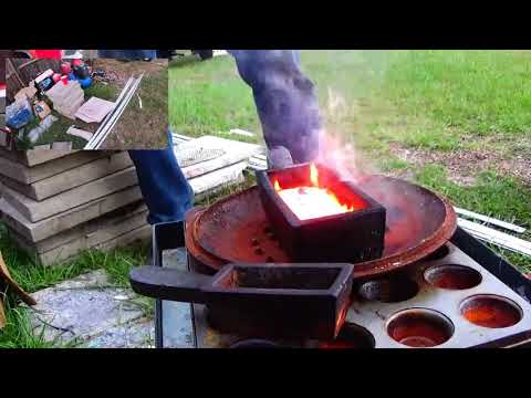 Melting Copper ingots. 2.7 pounds copper wire ingots