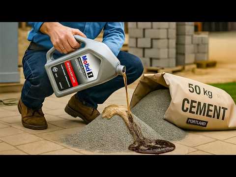 Pouring Engine Oil Into Cement 😱 You Won't Believe the Result!