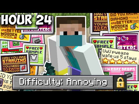 Surviving 24 Hours in Annoying Minecraft Difficulty