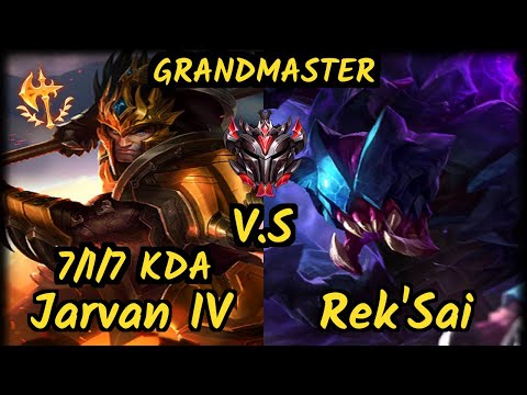 BJK Seonghwan (JARVAN IV) vs REK'SAI - 7/1/7 KDA JUNGLE GAMEPLAY - KR Ranked GRANDMASTER