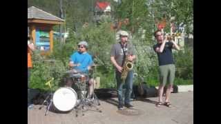 The Heavyweights Brass Band YYZ Rush Cover Busking in Banff
