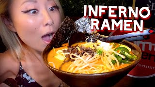 SPICY INFERNO RAMEN at Tomi Ramen in Las Vegas!! #RainaisCrazy
