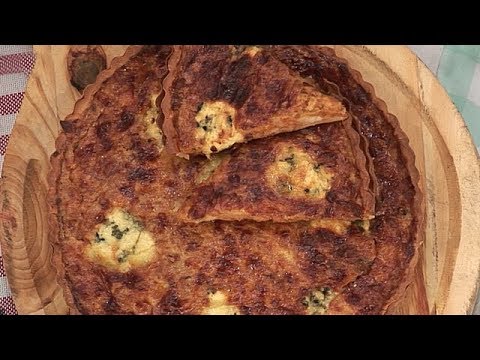 Tarta express con cebolla, panceta y queso azul - La Peña de Morfi